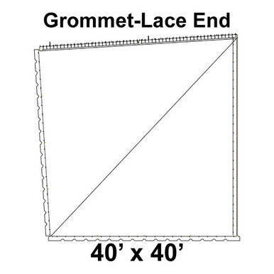 Celina Tent 80' Classic Pole Tent Top, Grommet-Lace End, square-shaped tent top with grommets and lace ends for outdoor event setup.