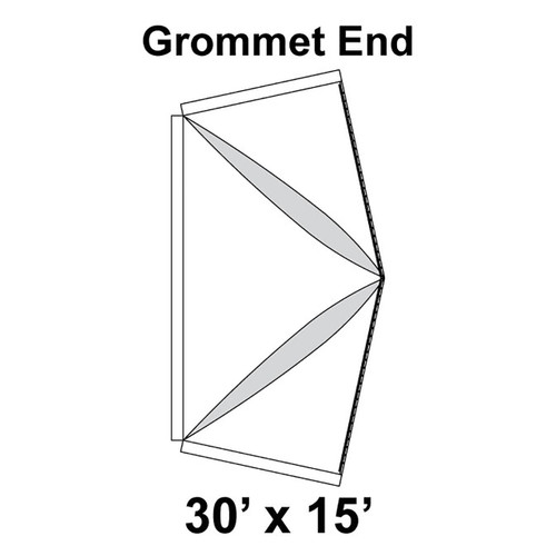 30' x 15' Premiere I Series High Peak Pole Tent Top, Grommet End