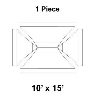 Celina Tent 10' x 15' Fast Shade Pop Up Canopy, 1 Piece Top Only, illustration of the canopy's top structure and dimensions.
