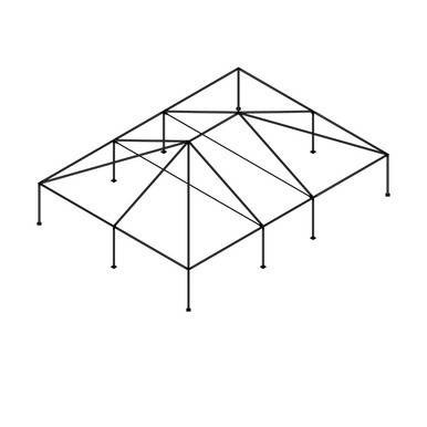 Celina 30' x 40' Classic Series Frame, a black metal outdoor canopy frame with eight support legs and a rectangular structure.