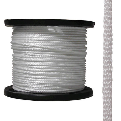 Rope, 7/32'' White, Polyester Sidewall Rope 1000' per spool, Econobraid #7 Rope, 7/32'' White, Polyester Sidewall Rope 1000' per spool, Econobraid #7