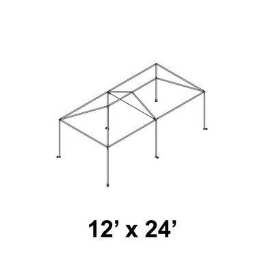 Celina 12' x 24' Master Series Frame, a sturdy metal structure frame with multiple support beams for outdoor use.