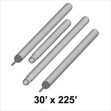 Celina Tent 30' x 225' Premiere I Series Pole Kit, image showing four metal poles for tent assembly.