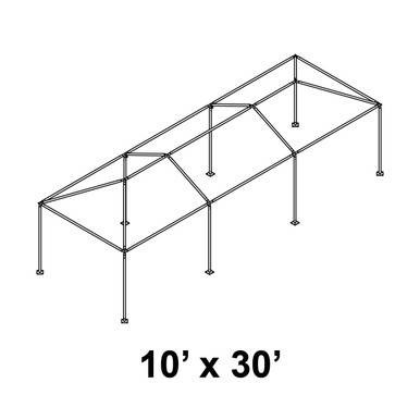 10' x 30' Classic Frame Aluminum Single Tube 7' Pole and Fitting Kit