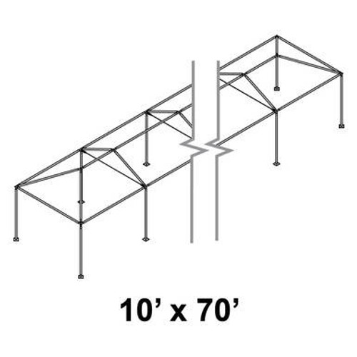 10' x 70' Classic Frame Aluminum Single Tube 7' Pole and Fitting Kit-product-main_image -product-main_image