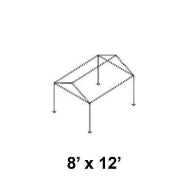 Celina Tent 8' x 12' Gable Series Frame, illustration of a simple line diagram showing the frame structure of the tent with 8 by 12 feet dimensions.