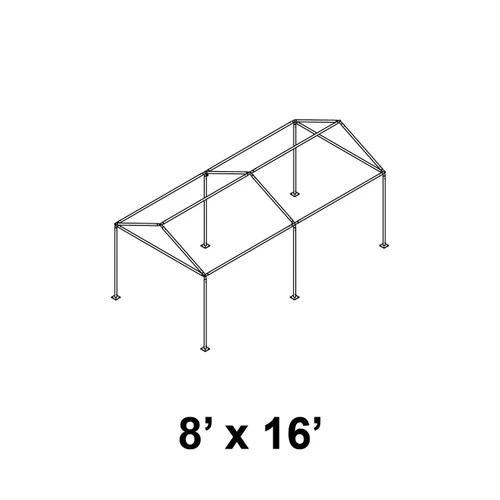 Celina Tent 8' x 16' Gable Series Frame, a lightweight metal frame structure for outdoor use.