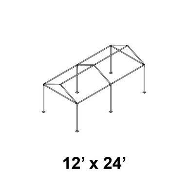 Celina Tent 12' x 24' Gable Series Frame, lightweight metal frame structure for outdoor shelter and event use.
