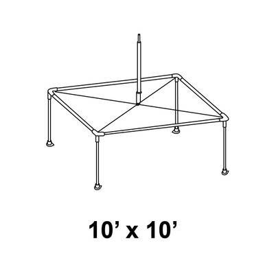 Celina Tent 10' x 10' Pinnacle High Peak Cross Cable Kit, image showing a diagram of the tent frame with cross cables and pole attachments for setup.