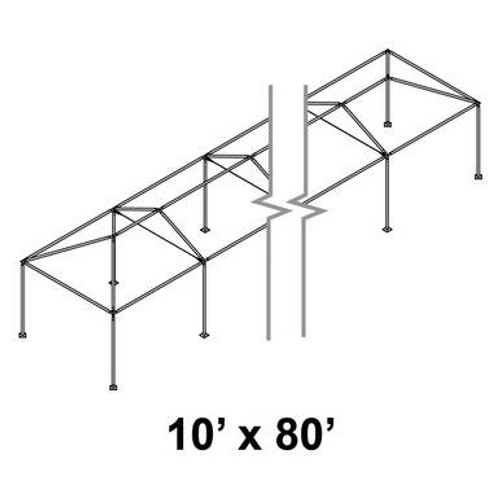 10' x 80' Classic Frame Aluminum Single Tube 8' Pole and Fitting Kit-product-main_image -product-main_image