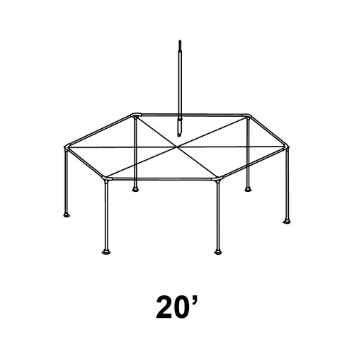 20' Pinnacle Series Hexagon High Peak Frame Tent Replacement Frame-product-main_image -product-main_image
