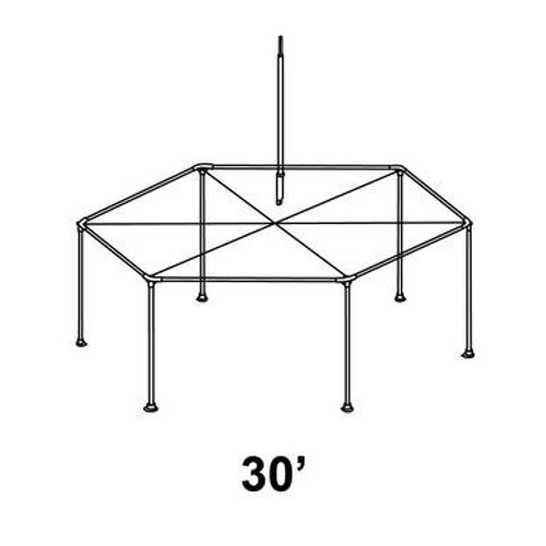 30' Pinnacle Series Hexagon High Peak Frame Tent Replacement Frame