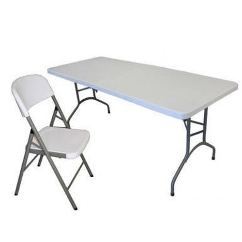	 Mayfield Chair and 6' Resin Banquet Table Set