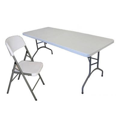 	 Mayfield Chair and 6' Resin Banquet Table Set