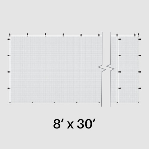 8' x 30' White Mesh Sidewall