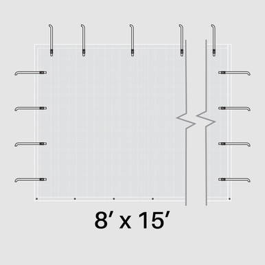 Celina Tent 8' x 15' Mesh Pinnacle Sidewall, image showing the sidewall attachment for the tent with hooks and mesh panel design.