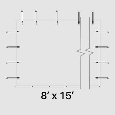 Celina Tent 8' x 15' Clear Pinnacle Sidewall, diagram showing the layout and structure of the tent's sidewalls.