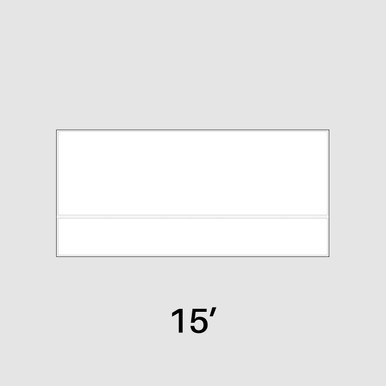 15' White Fast Shade Backdrop, plain white backdrop with a 15-foot width for professional photography or event use.