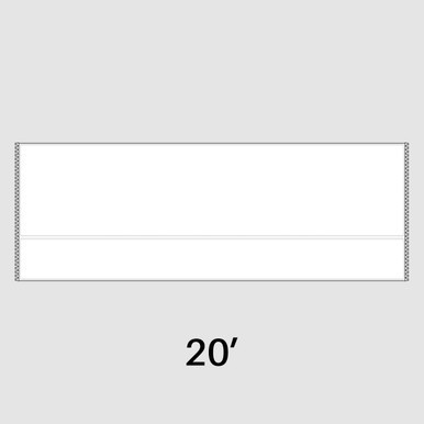 20' White Fast Shade Sidewall, image showing a long, white sidewall panel for a shade structure