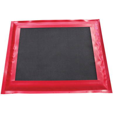 Disinfectant Mat 28'' x 68'', black cleaning surface with red border for sanitation purposes.