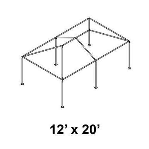 12' x 20' Classic Frame Aluminum Single Tube 7' Pole and Fitting Kit-product-main_image -product-main_image