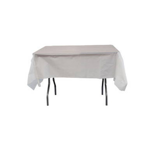 54" x 54" Deluxe Plastic Table Cover, White