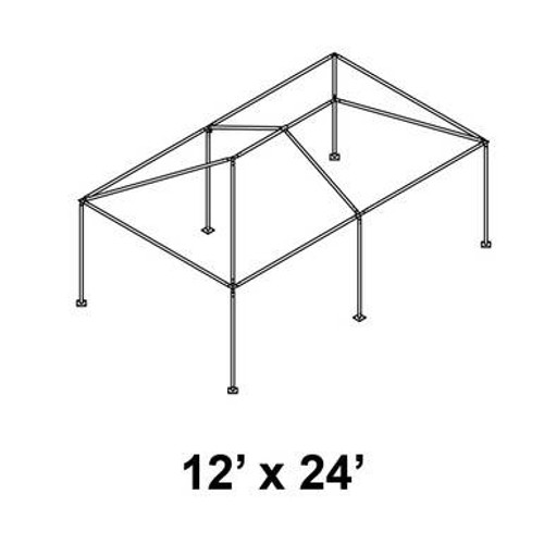 12' x 24' Classic Frame Aluminum Single Tube 7' Pole and Fitting Kit-product-main_image -product-main_image