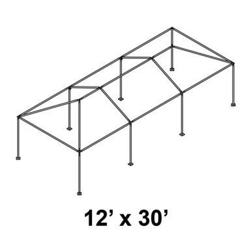 12' x 30' Classic Frame Aluminum Single Tube 7' Pole and Fitting Kit-product-main_image -product-main_image