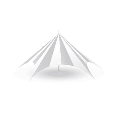 Celina Tent 52' TP Series Hexagon Tent Top, image showing a white hexagon-shaped tent roof structure with multiple fabric panels and peak points.