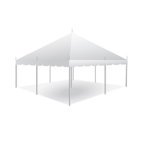 20' X 20' Classic Pole Tent, White Top, 7' Galvanized Kit