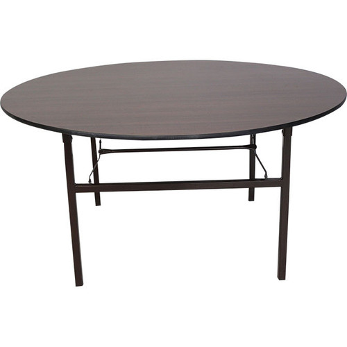 Event Rental Startup Starter Bundle, round event table with dark wood top and black metal legs
