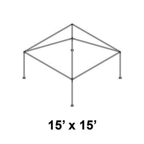 15' x 15' Classic Frame Aluminum Single Tube 12' Pole and Fitting Kit-product-main_image -product-main_image