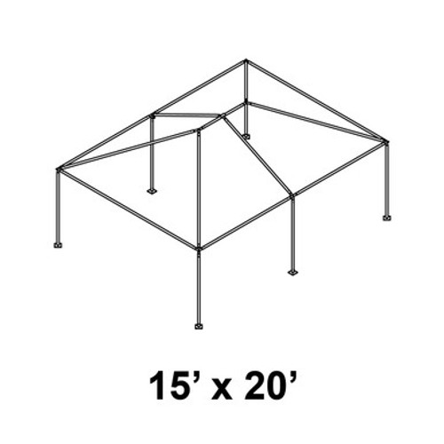 15' x 20' Classic Frame Aluminum Single Tube 7' Pole and Fitting Kit-product-main_image -product-main_image