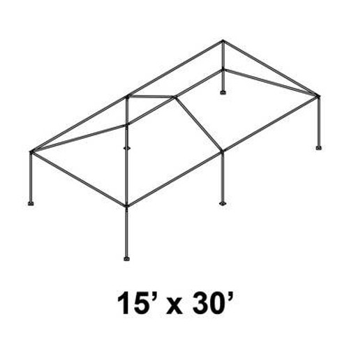 15' x 30' Classic Frame Aluminum Single Tube 7' Pole and Fitting Kit-product-main_image -product-main_image