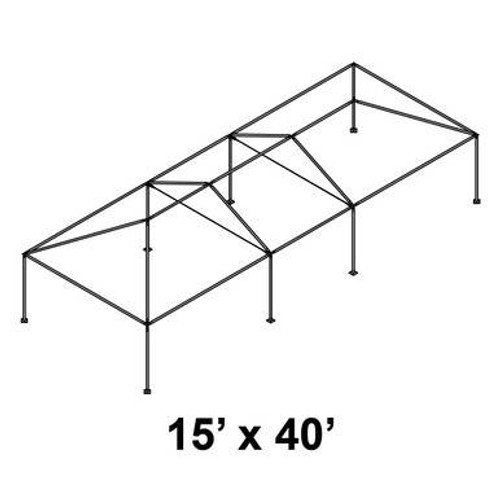 15' x 40' Classic Frame Aluminum Single Tube 7' Pole and Fitting Kit-product-main_image -product-main_image
