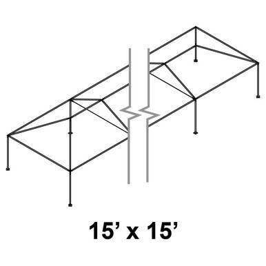 15' x 50' Classic Frame Aluminum Single Tube 7' Pole and Fitting Kit, a sturdy outdoor event tent frame with aluminum single tubes and adjustable poles, designed for easy setup and durability.