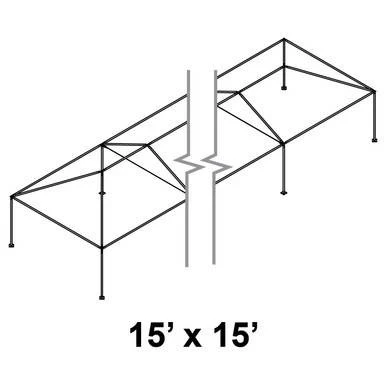 15' x 50' Classic Frame Aluminum Single Tube 7' Pole and Fitting Kit, a sturdy outdoor event tent frame with aluminum single tubes and adjustable poles, designed for easy setup and durability.