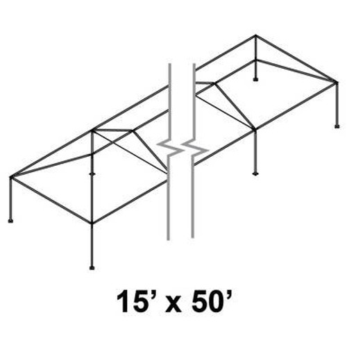 15' x 50' Classic Frame Aluminum Single Tube 8' Pole and Fitting Kit-product-main_image -product-main_image