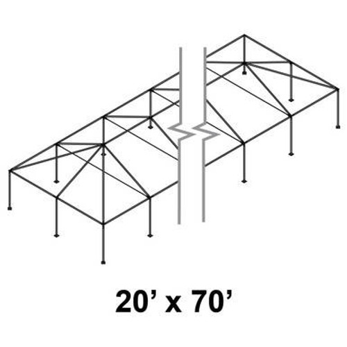 20' x 70' Classic Frame Aluminum Single Tube 7' Pole and Fitting Kit-product-main_image -product-main_image