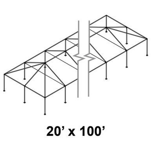 20' x 100' Classic Frame Aluminum Single Tube 10' Pole and Fitting Kit