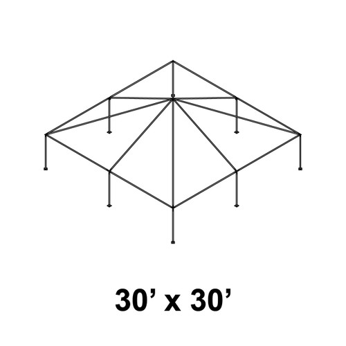 30' x 30' Classic Frame Aluminum Single Tube 7' Pole and Fitting Kit