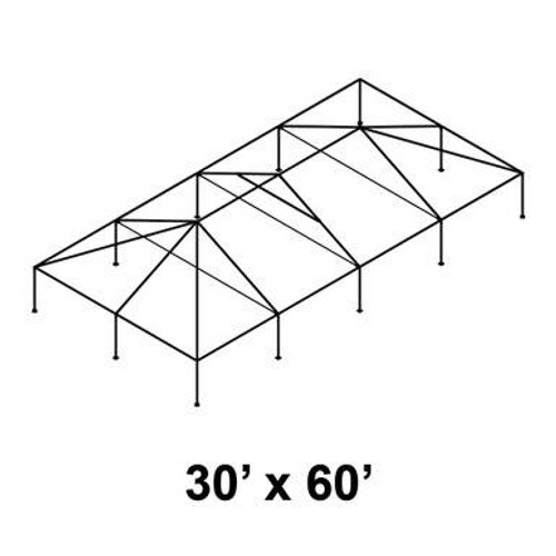 30' x 60' Classic Frame Aluminum Single Tube 7' Pole and Fitting Kit-product-main_image -product-main_image