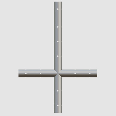 4 Way Flat Tee, metal electrical junction box with four openings for connecting electrical cables