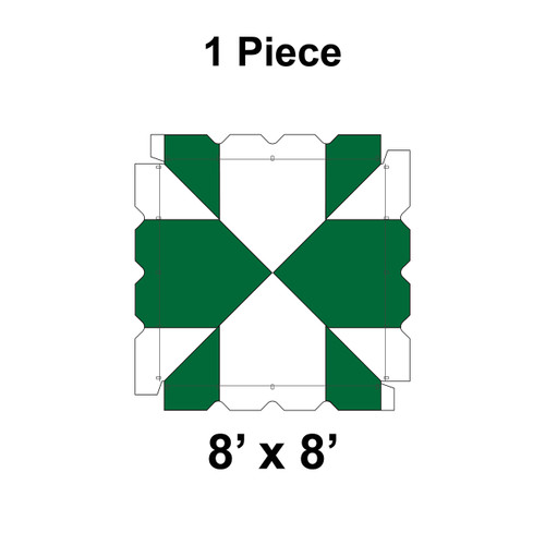 8' x 8' Classic Frame Tent, 1 Piece, 16 oz. Ratchet Top, White and Forest Green 8' x 8' Classic Frame Tent, 1 Piece, 16 oz. Ratchet Top, White and Forest Green