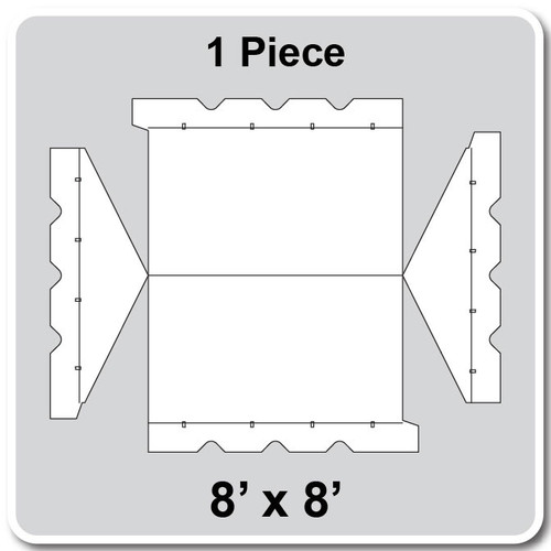 8' x 8' Gable Frame Tent, 1 Piece, 16 oz. Ratchet Top, Solid White-product-main_image -product-main_image