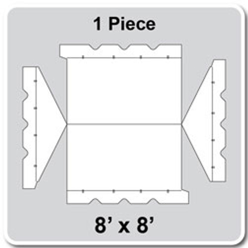 8' x 8' Gable Frame Tent, 1 Piece, 16 oz. Ratchet Top, White and Red