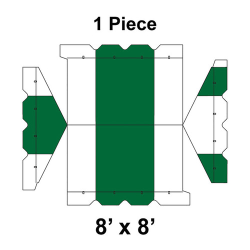 8' x 8' Gable Frame Tent, 1 Piece, 16 oz. Ratchet Top, White and Forest Green-product-main_image -product-main_image
