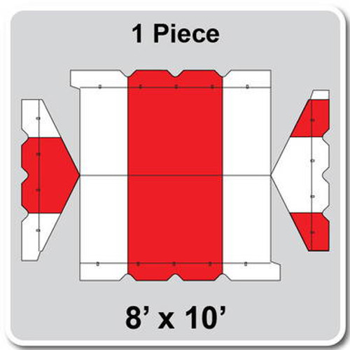 8' x 10' Gable Frame Tent, 1 Piece, 16 oz. Ratchet Top, White and Red-product-main_image -product-main_image