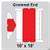 10' x 10' Gable Frame Tent Grommet End, 16 oz. Ratchet Top, White and Red, featuring a close-up of the grommet end with robust grommets and a red fabric corner.