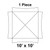 10' x 10' Master Series Frame Tent, 1 Piece, 16 oz. Ratchet Top, Solid White, illustration of the tent with a square shape and outlined frame structure.